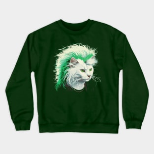 80s Metal Cat With Mullet Crewneck Sweatshirt